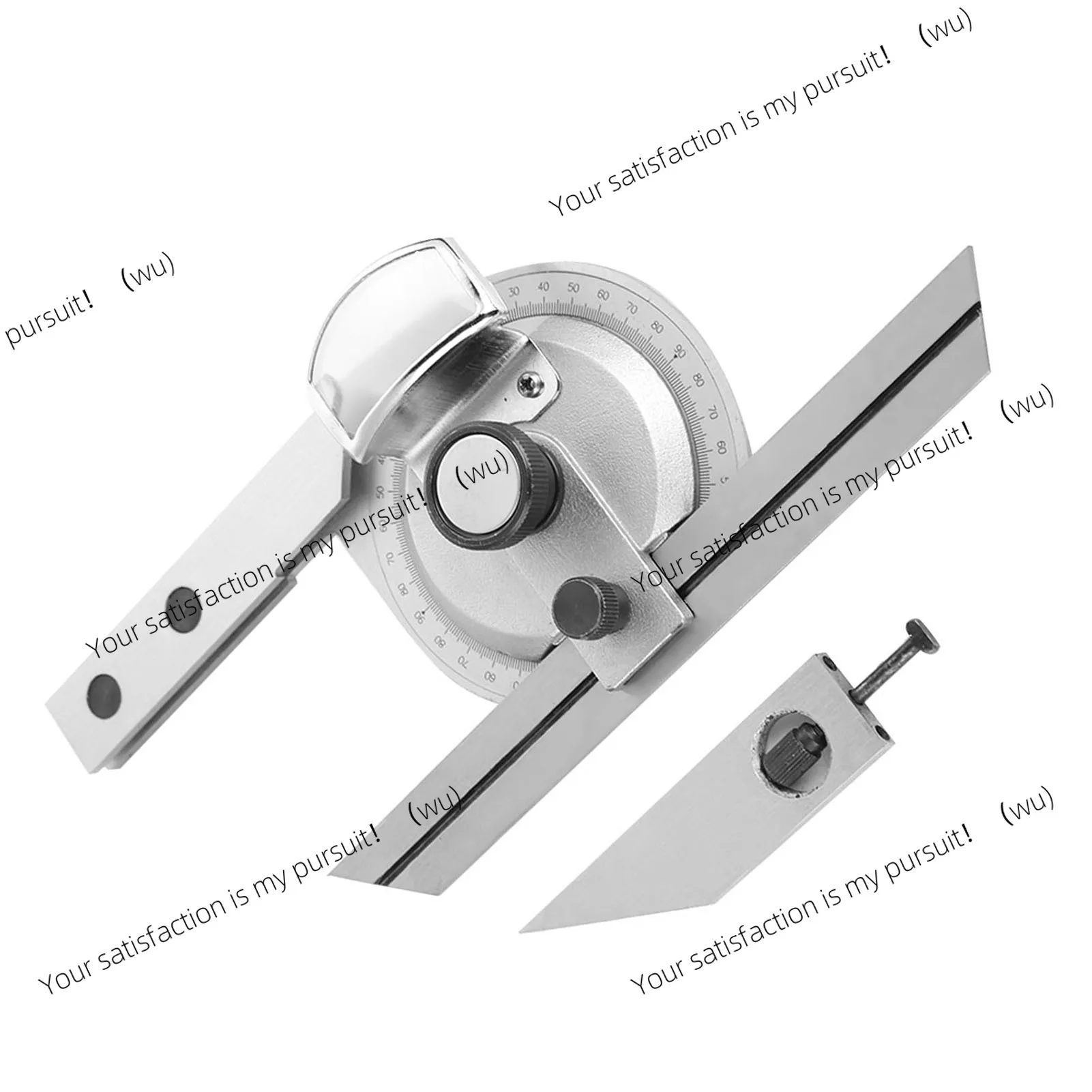 360 Degree Steel Universal Bevel Protractor Angle Finder Measuring Ruler W/ Magnifying Glass