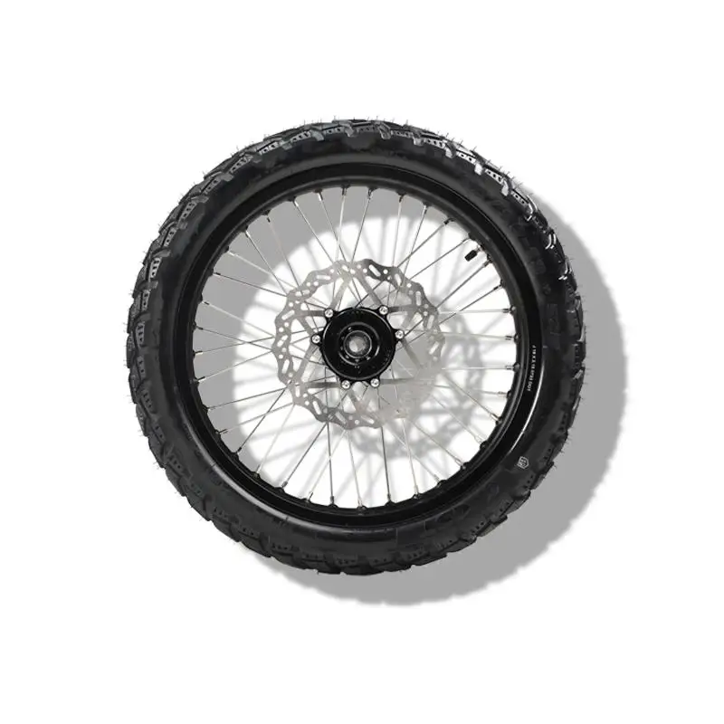 Motorcycle Off‑road Spoke Wheel Set Complete Rims With Knobby Tires & Brake Disc Dirt Bike Replacement Kit