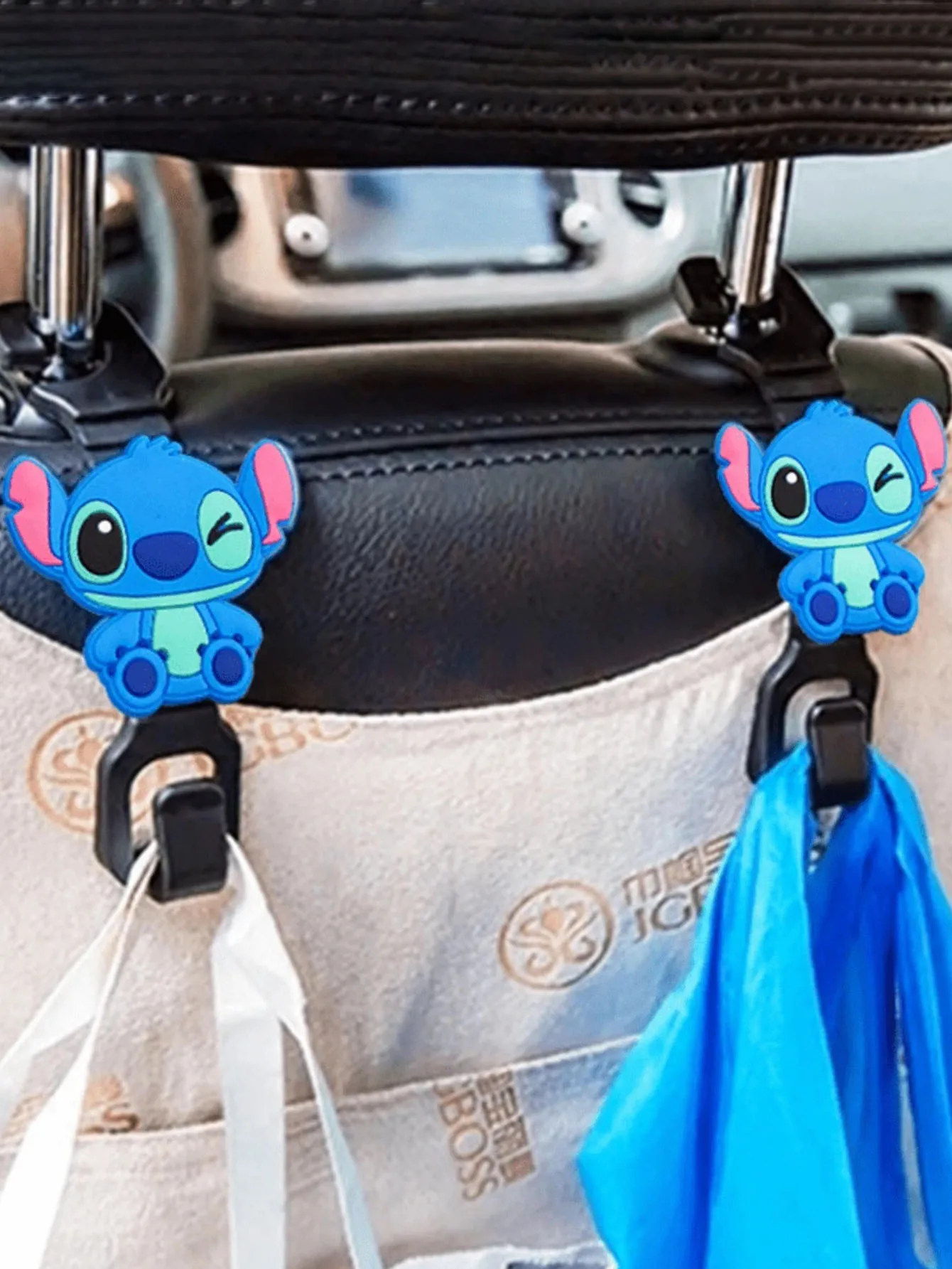 2 stks/set Stitch Anime Auto Haak Cartoon Stitch Figuur Haak Auto Accessoires Zetel Haken Kawaii Rekken Gemak Haken
