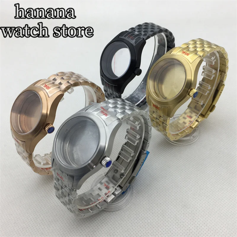 

BLIGER 36mm/39mm Silver black aseptic case Sapphire glass stainless steel case fits NH35 NH36 ETA2824 PT5000 Miyota9015 movement