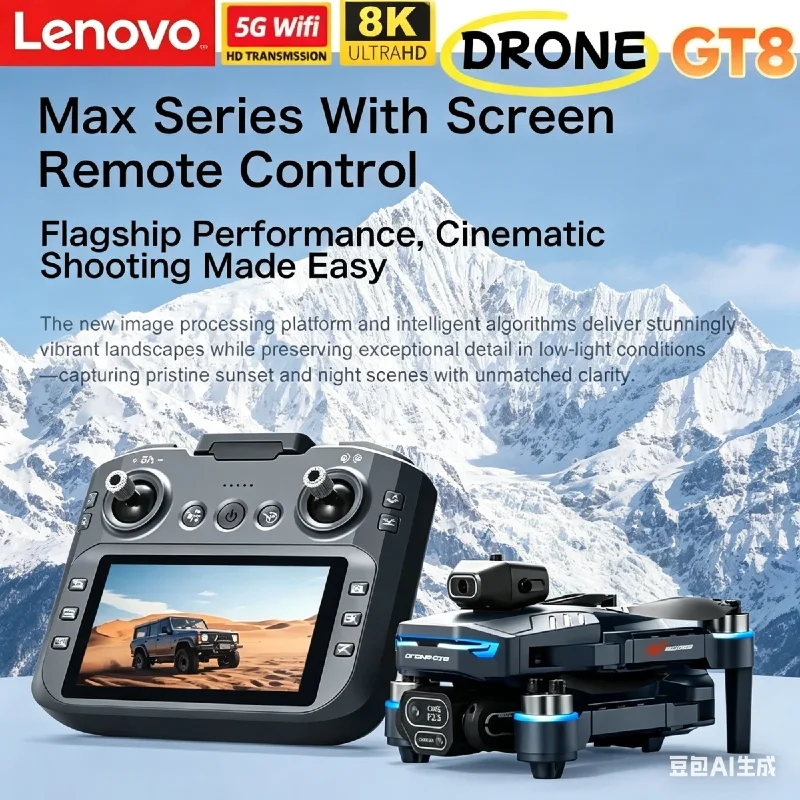 

Lenovo GT8 8K Optical Flow Hover GPS Drone Dual Camera FPV Brushless Motor Foldable Professional RC Quadcopter