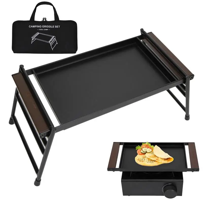 

Camping Barbecue Plate Portable BBQ Grill Pan Lifting Barbecue Grill Set Iron Charcoal Grill Stove Non-stick Picnic BBQ Pan