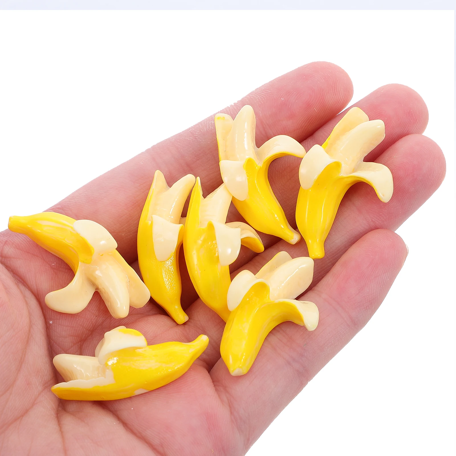 100 stuks realistische kunstmatige bananen miniatuur levensechte hars fruit decoratie voor poppenhuis feest ambachten scènemodellen