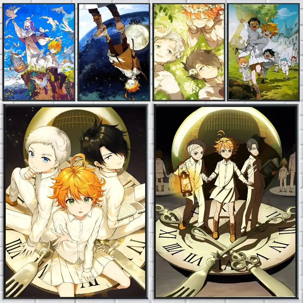 The P-Promised Neverland Poster HD Self-adhesive Waterproof Paper Sticker Suitable For Living Rooms Bedrooms Home Decor