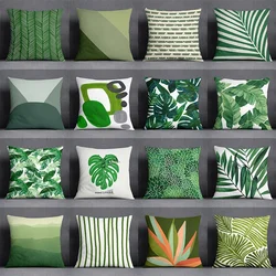 Groen Blad Serie Kussen Geschenken Thuis Kantoorinrichting Slaapkamer Sofa Auto Kussenhoes Etui 45X45Cm