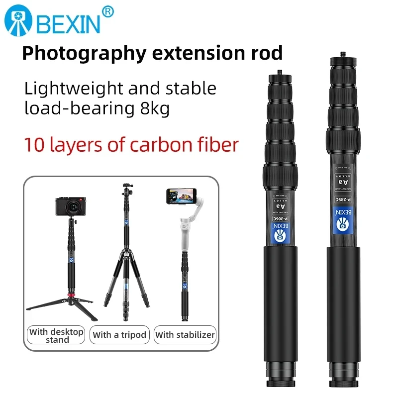 BEXIN P285A P285C P306A P306C P308A Professional Monopod Extension Rod Stabilizer Bracket for For DSLR Camera Video Photography