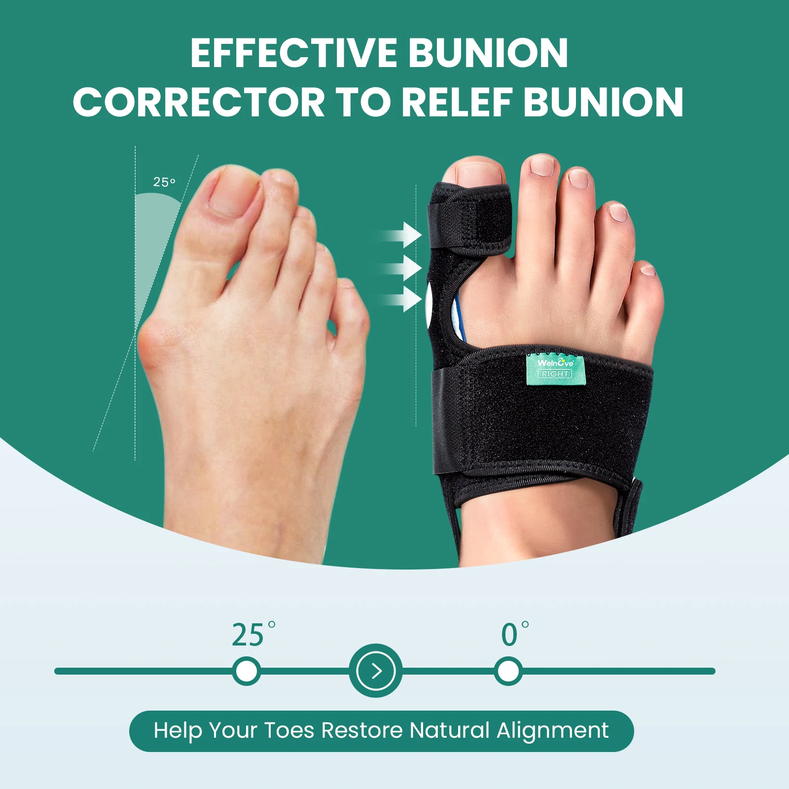 1Pcs Big Toe Bunion Splint Brace Bunion Corrector Women & Men Adjustable Bunion Correction Orthopedic Big Toe Straightener