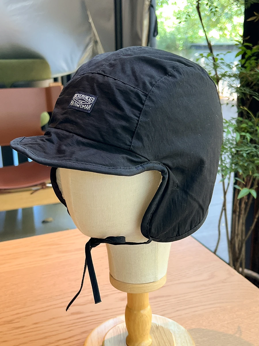 

Lamb Wool Lei Feng Hat Autumn Winter Warm Face Slimming Thickened Cold-Proof Ski Ear Protection Flight Hat for Men