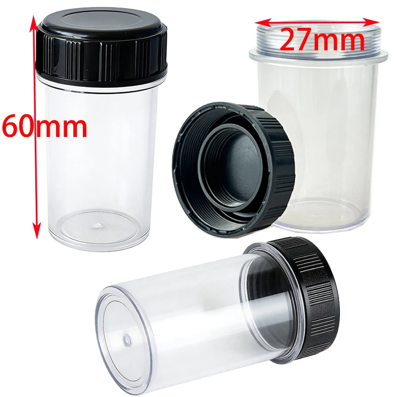 10pcs Biological Microscope Objective Lens Plastic Box 45mm 60mm 185 195 Objective Anti-Dust cover Case RMS Thread 20.3