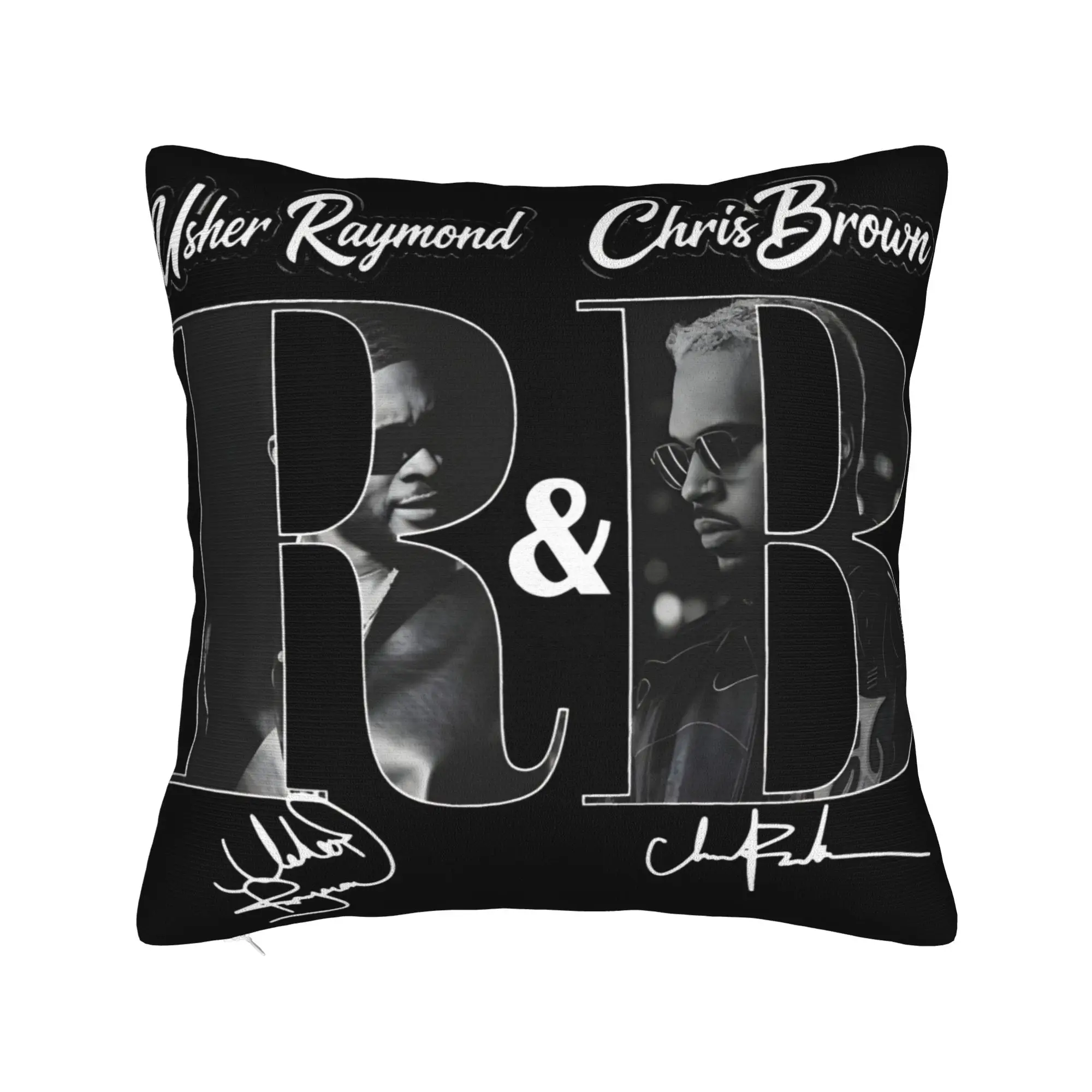 Chris Brown And Usher The Rb Tour Pillowcases  Raymond And Brown Novelty Pillow Case For Car Home Decor Square Pillow Cover