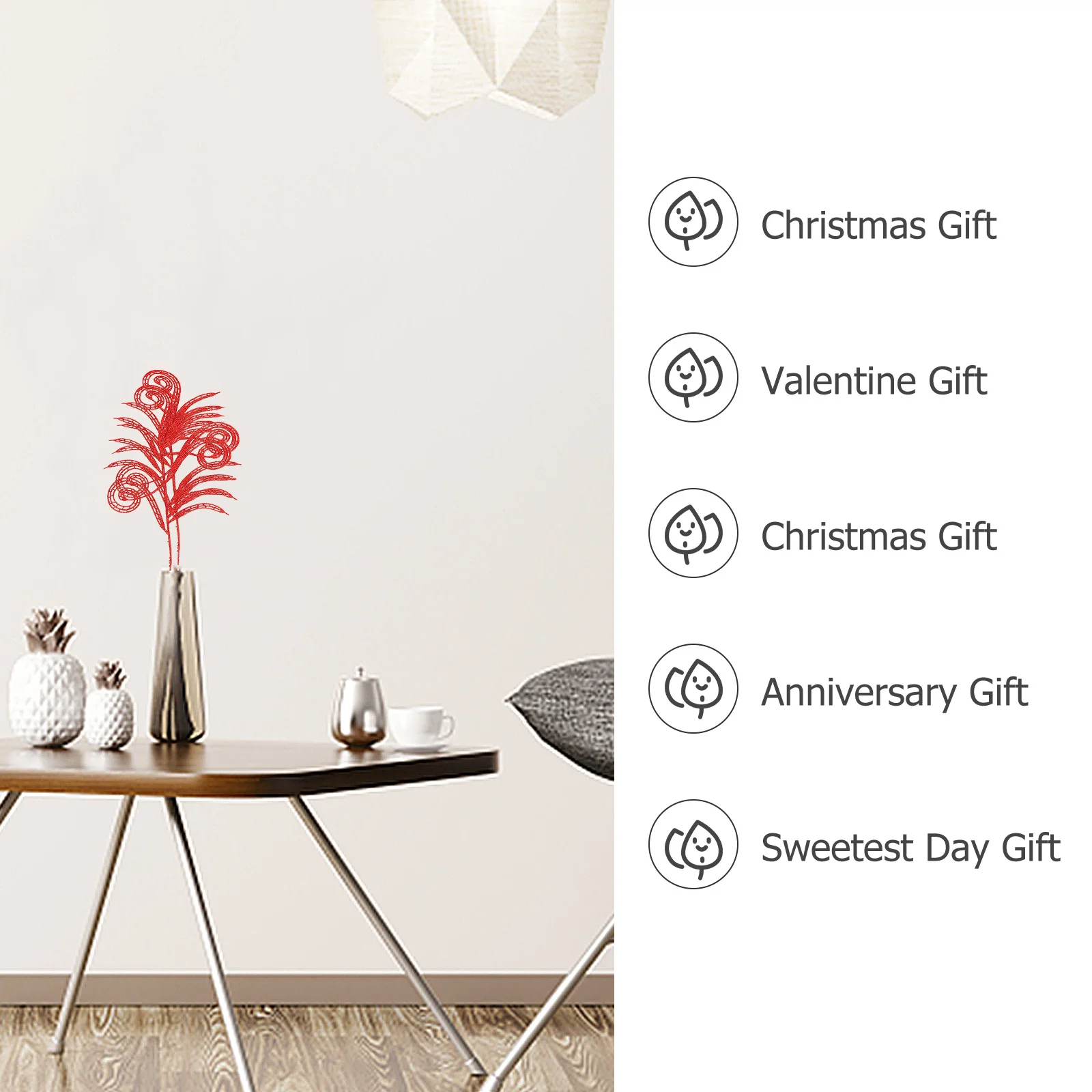 

10pcs Christmas Glitter Leaves Artificial Leaf Ornament For Xmas Decor Glittered Leaf Diy Craft Party Wreath Photo Prop