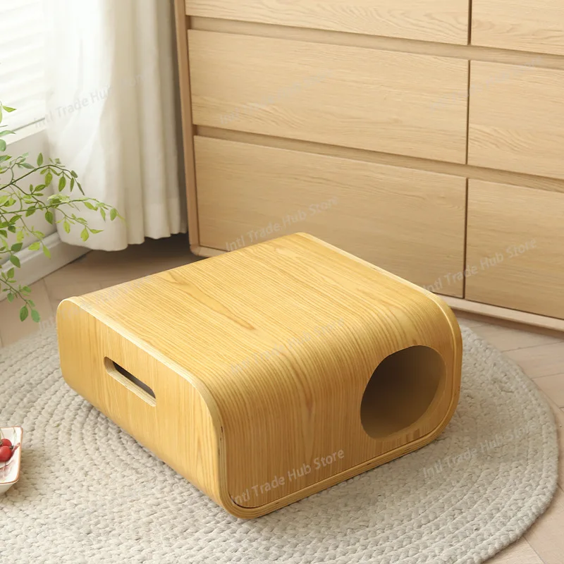 Luxury Wooden Cat Nest Beds Closed Dual Purpose Coffee Tables Hidden Cat House Cave Living Room Indoor Nest Pet Supplies Product