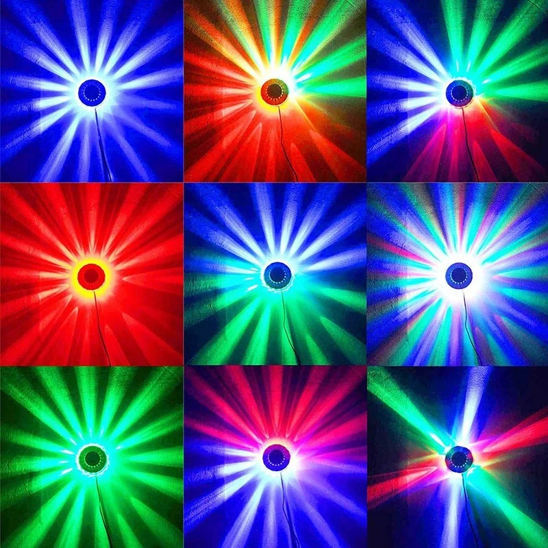 Proyector láser de girasol, iluminación de 48 LED, 8W, RGB, Disco, pared, escenario, Bar, DJ, Fondo de sonido, lámpara de fiesta de navidad