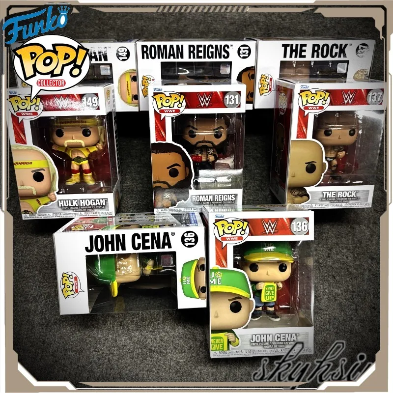 

Funko Pop WWE Dwayne Douglas Johnson Lei Ensi Hogan Action Figure Toys for Boys Girls Kids Gift Ornaments Model Collectible