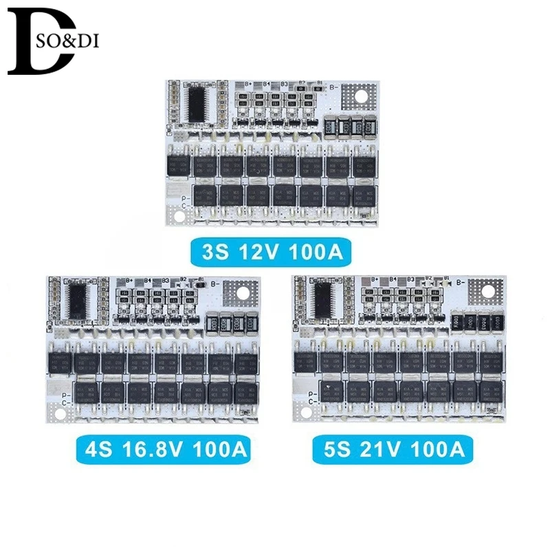 3s/4s/5s Bms 12v 16.8v 21v Battery Rated Voltage Li-ion Balance Charging Board Battery Protection Circuit Board Balance Charger