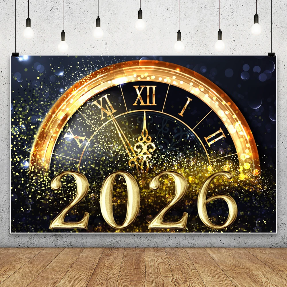 2026 Selamat Tahun Baru Latar Belakang Jam Kembang Api Kaca Sampanye Balon Berkilau Emas Latar Belakang Foto Pesta Festival Tahun Kuda