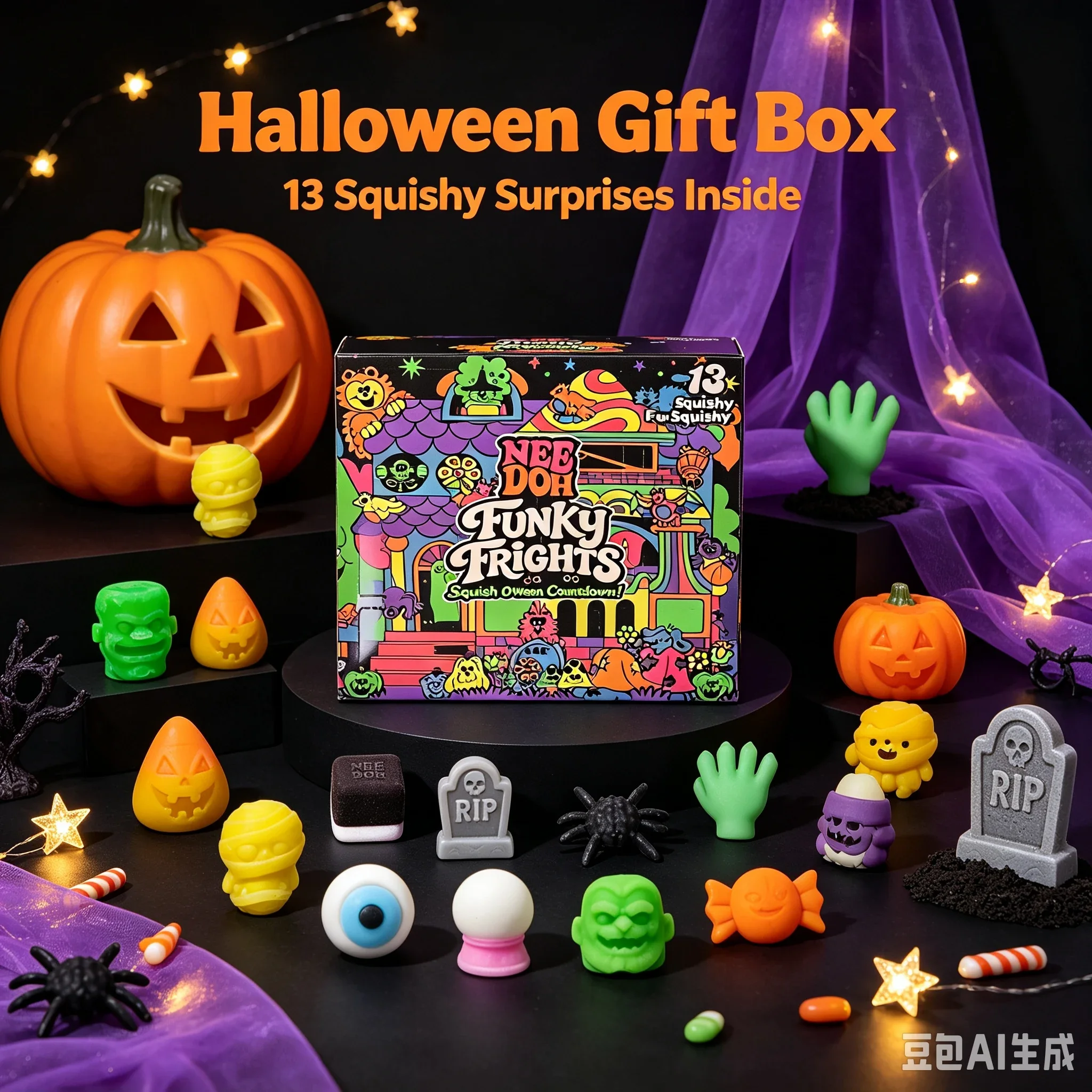 Popular New Models 24pcs Calendar Christmas Halloween Blind Box 2026 Advent Calendar Pinch Music Blind Box Hole Music