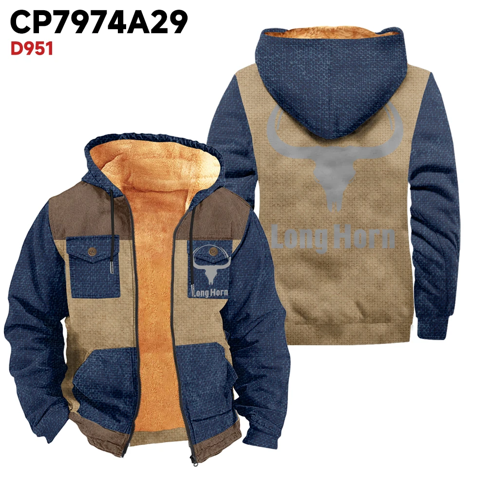 2024 Hooded winter parka for men, with plush insulation, comfortable fit and trendy style