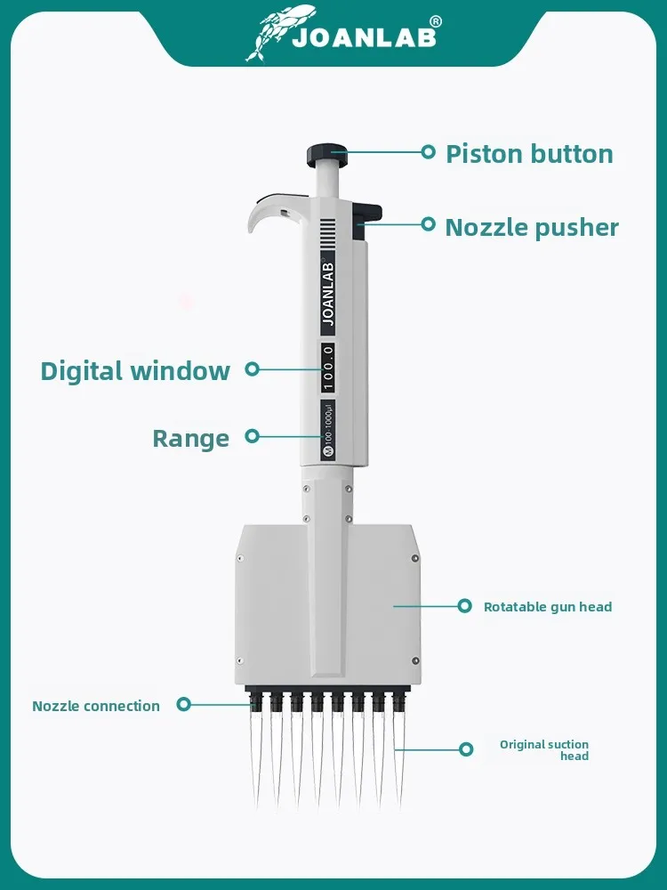 Multi-channel manual adjustable pipette Sterilizable Multi-channel micropipette gun 8 channels 12 channels