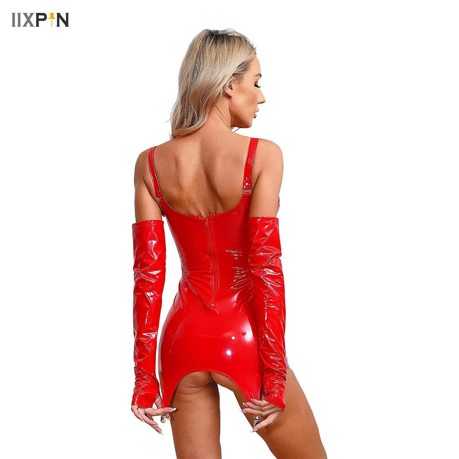 

1Pair Wet Look Black Red Pink Leather Fingerless Long Gloves Elegant Opera Dance Cosplay Evening Party Stage Women Arm Mittens