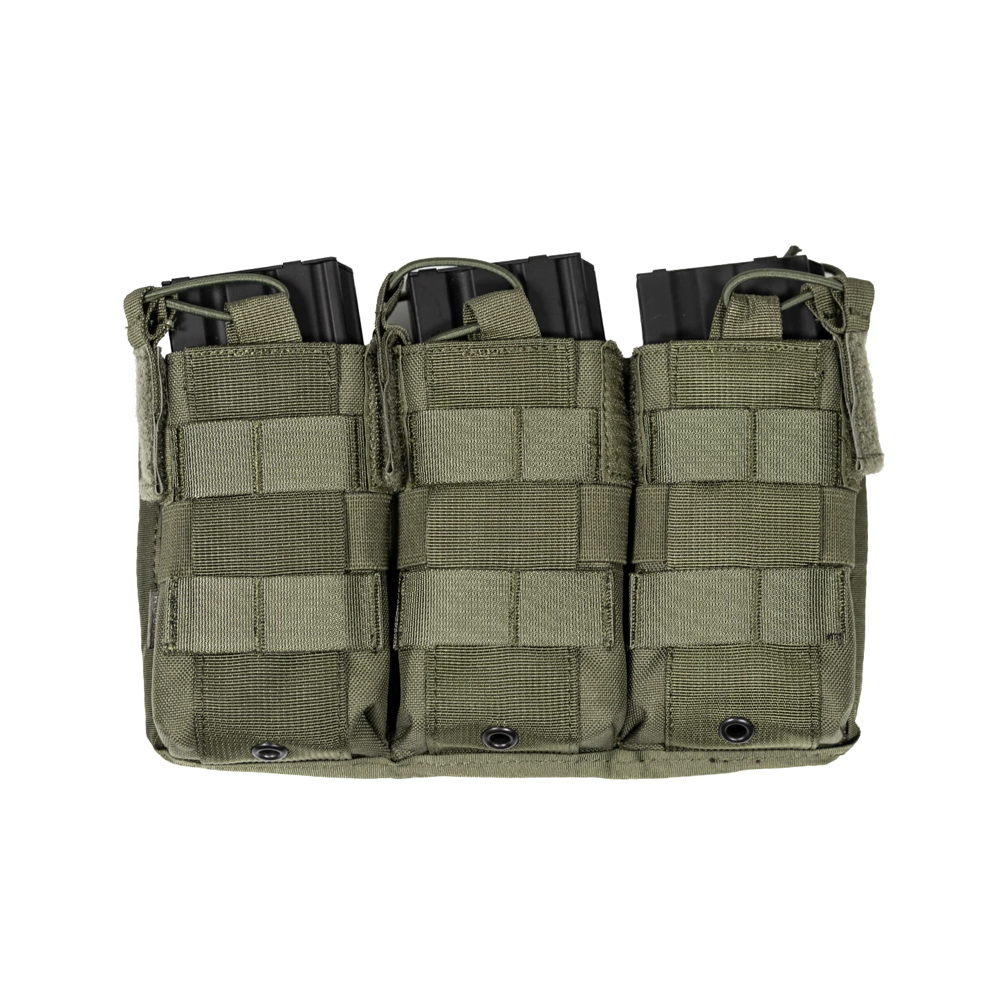 Triple Magazine Storage Pouch, Open Top Elastic Fixing, 500D Nylon MOLLE Carry Bag for Tactical EDC & Airsoft Training