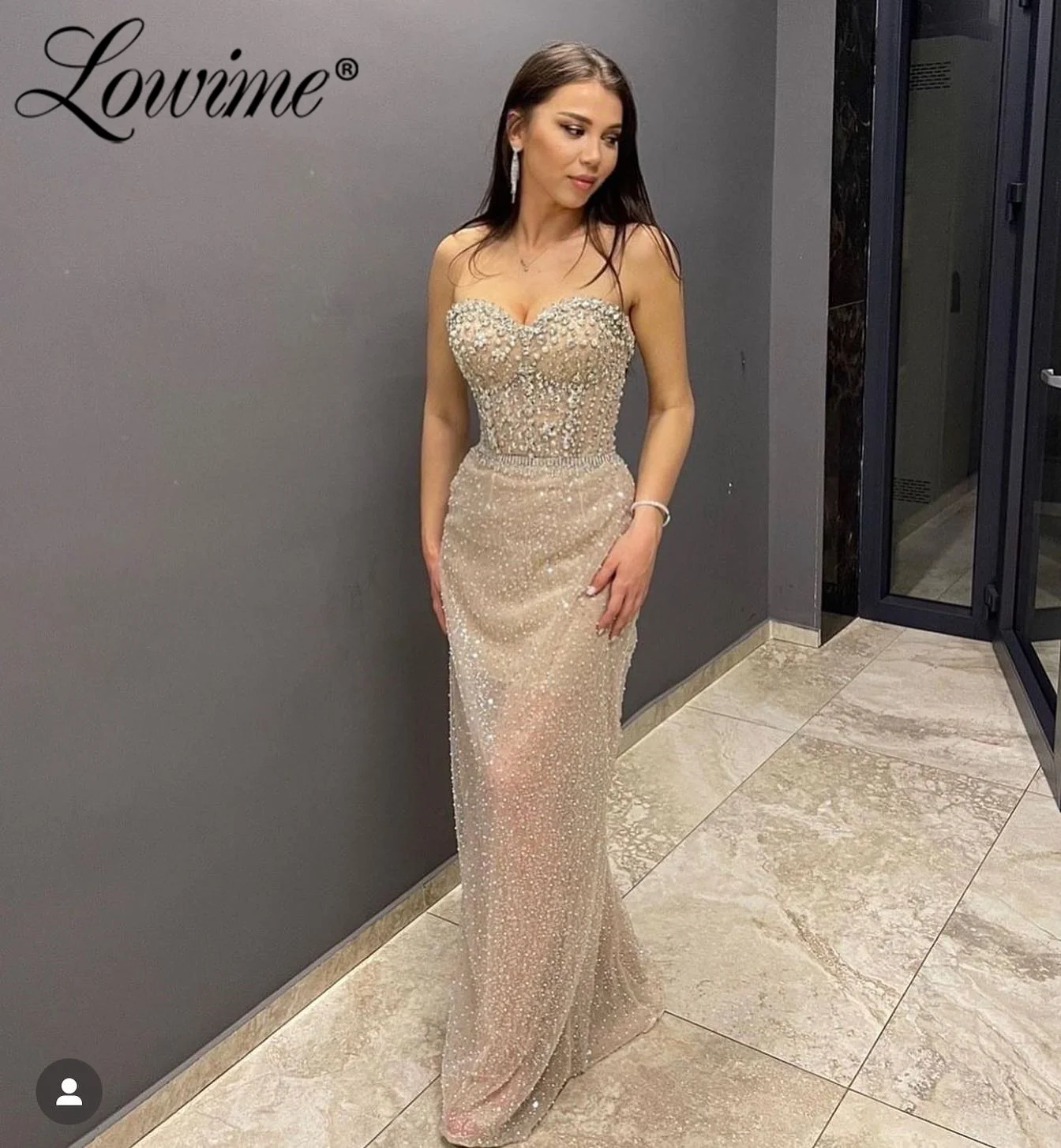 Champagne Prom Dresses 2024 Custom Made Cheap Vestido De Noche Crystal Arabic Evening Dress Gowns Mermaid Wedding Party Dress