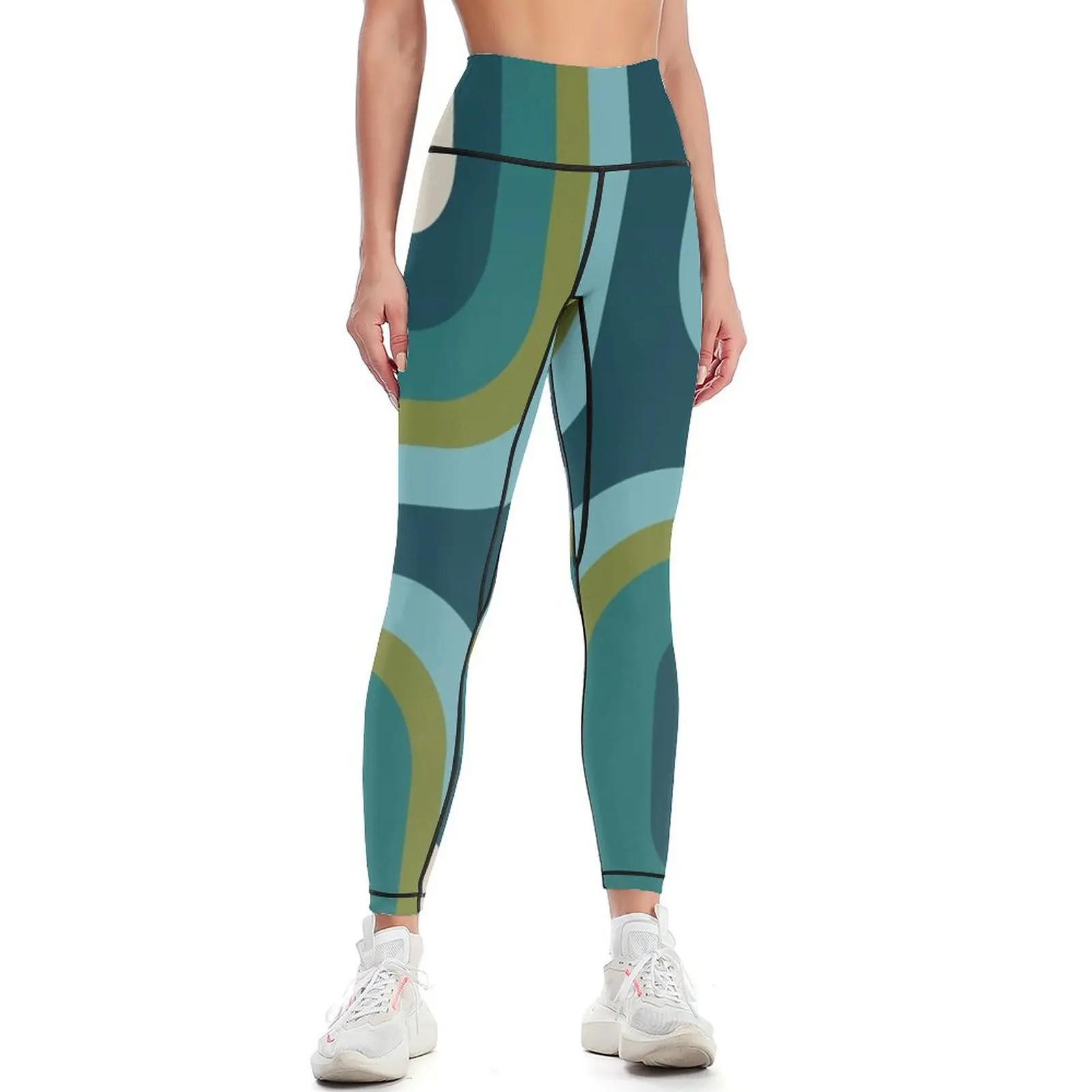 

Mid Century Pattern #3 Leggings sports woman gym workout shorts Womens Leggings