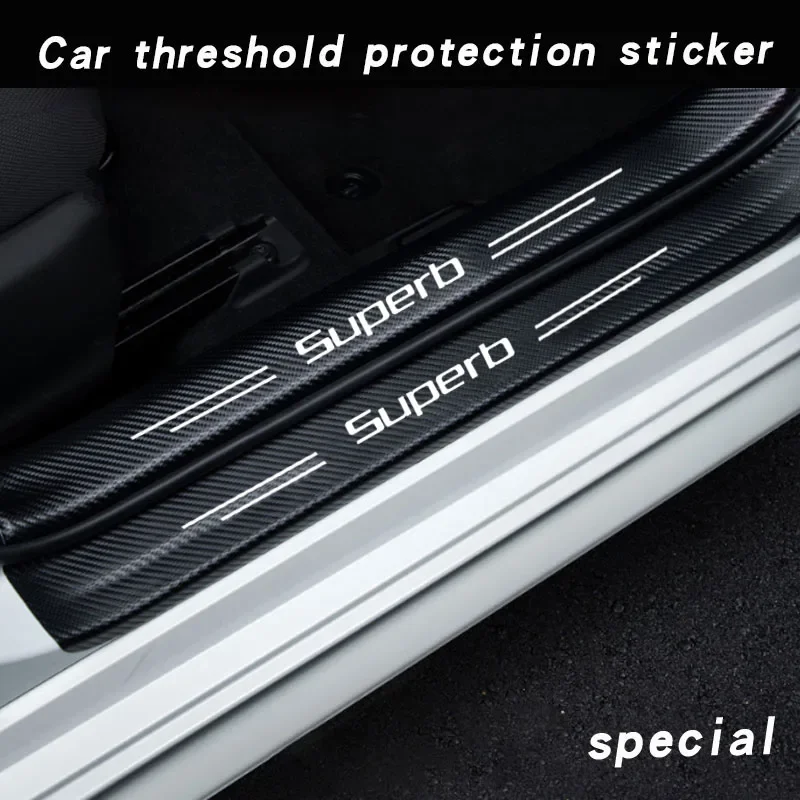 Car Door Sill Guard Plate Threshold Protector Running Entry Board Pedal Cover For Skoda Superb Car Accessorie Rear Bumper Guard