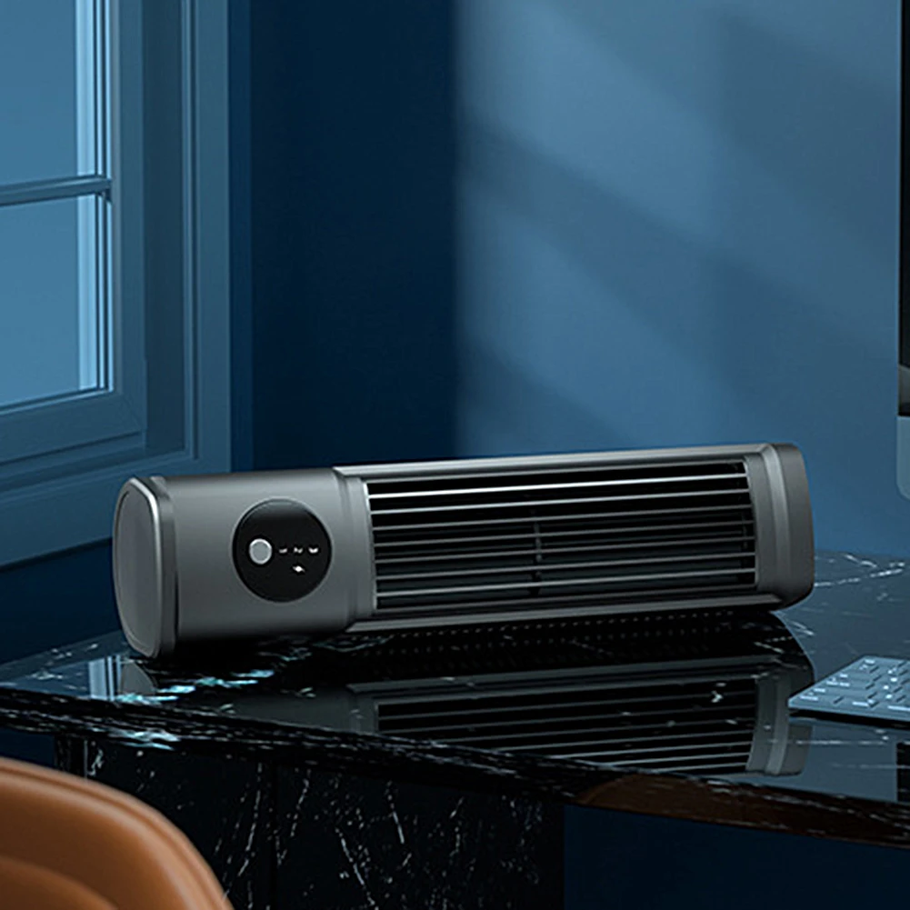 Tabletop Desk Tower Fan USB Rechargeable 3 Speeds Quiet Air Cooler Portable Tower Fan for Outdoor Camping Hiking