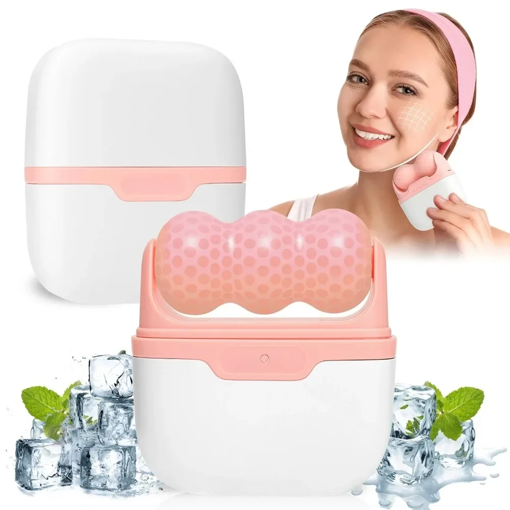 Dual Head Ice Roller for Face Cooling Therapy Facial Massage Tool Skin Tightening Puffiness Relief Home Skincare Device