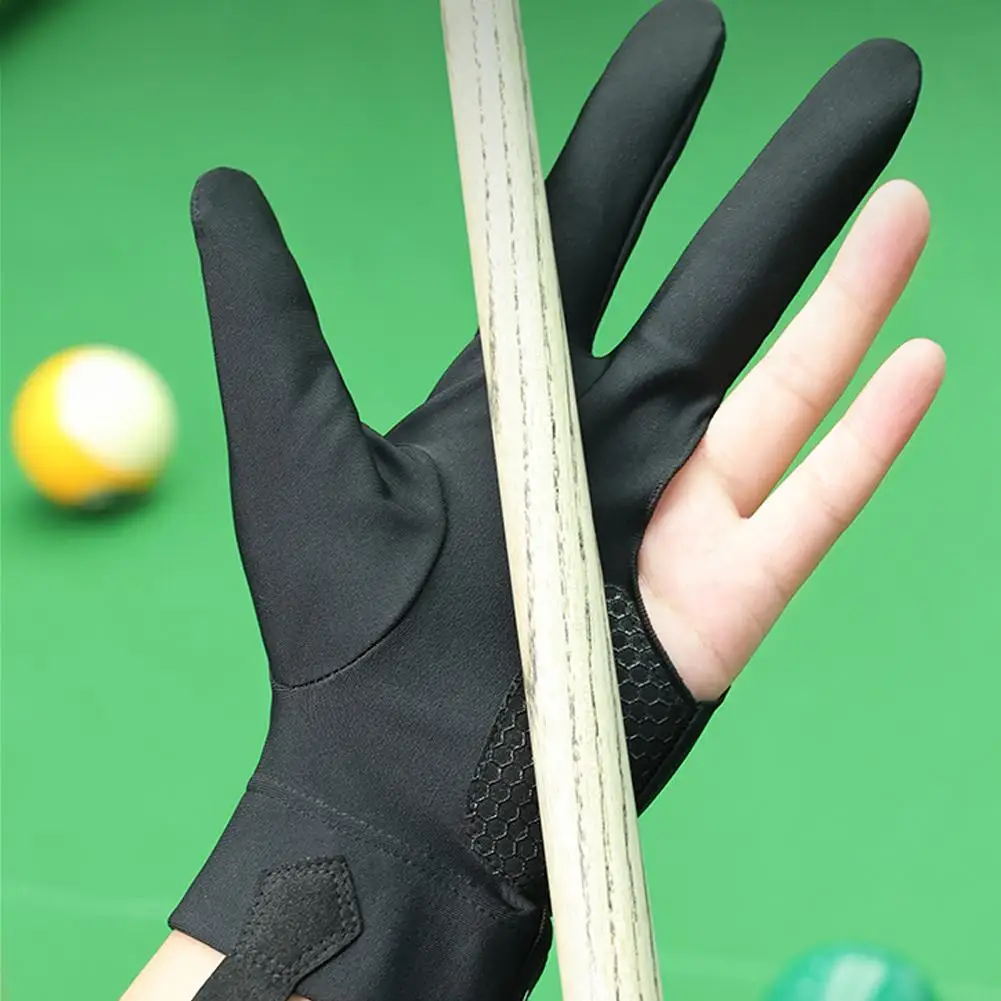 Professional Billiard Gloves Left Hand Three Finger Snooker Billiard Glove Slip Resistant Elasticity Billiard Training Accessory