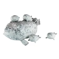 40cm Mother and son Seal five-piece plush toy Seal zipper toy for boys and girls Christmas Halloween gifts 3