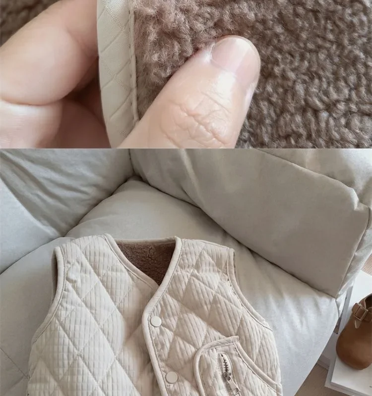 Neue Kinder-Herbst-Winter-Fleece-Weste, Wendeweste für Mädchen und Jungen, Leichte Ärmellose Kinderweste zum Schichten, Trendige Schul- und Freizeitweste – Detail 17