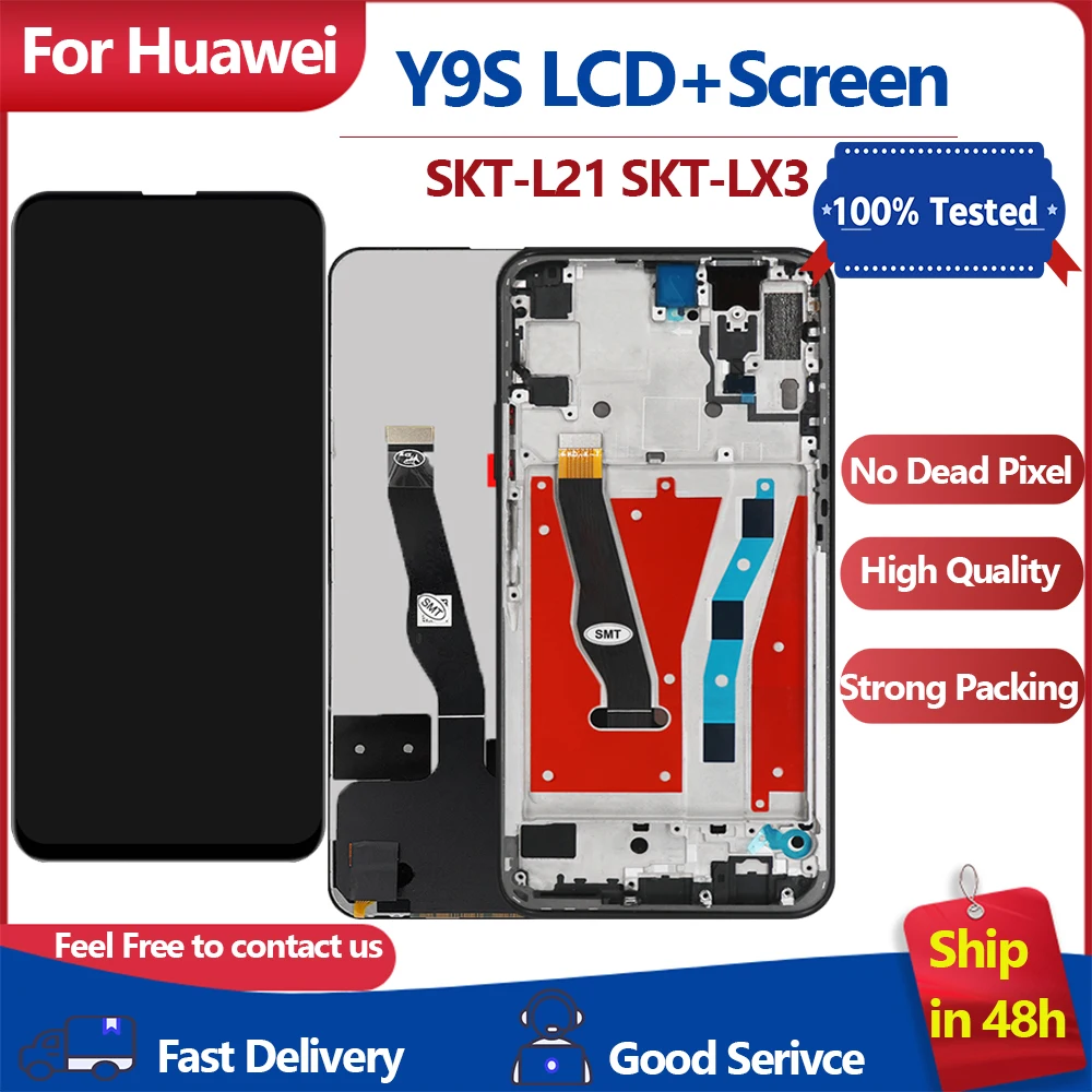 

6.59'' High quality Display For Huawei Y9S LCD Display Touch Screen Digitizer Assembly For Huawei Y9 S Replacement With Frame