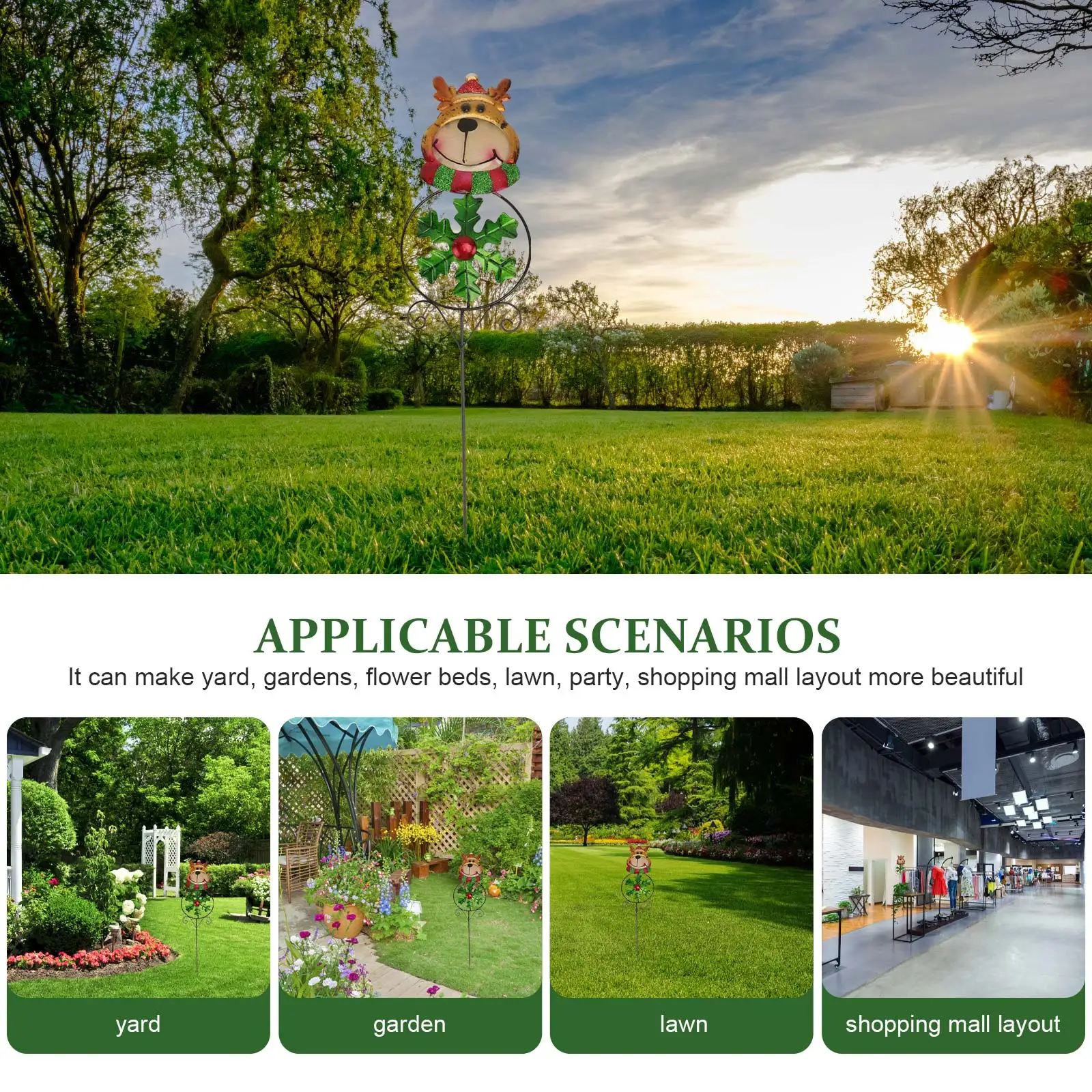 

1Pcs Iron Decorative Windmill Painted Pinwheel Christmas Outdoor Garden Lawn Ornament Iron Windmill