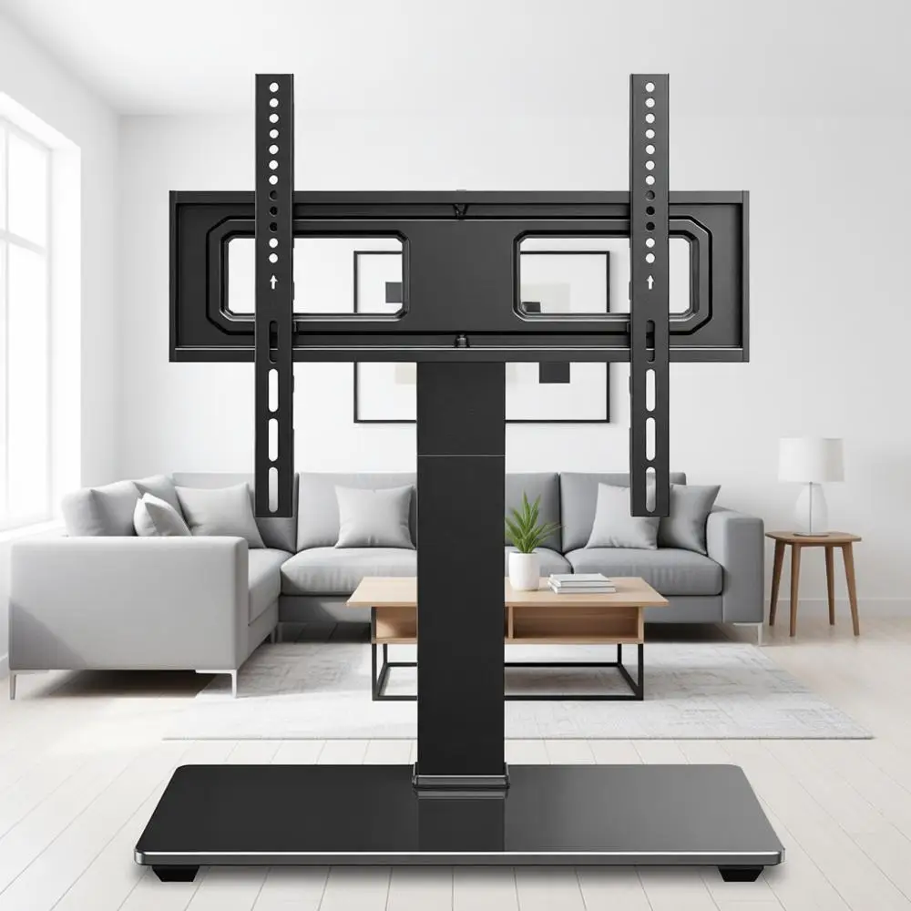 

Регулируемая по высоте настольная подставка для телевизоров с диагональю 32-70 дюймов, основание из закаленного стекла, выдерживает до 88 фунтов, максимальное VESA 400x400 мм.