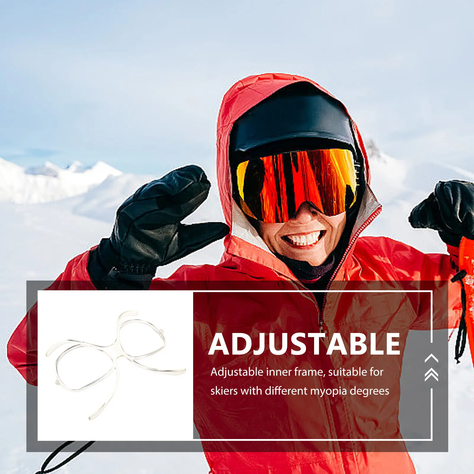 Ski Goggle Insert for Glasses Wearers Flexible Bendable Optical Adaptor Universal Inner Frame Windproof Comfort Fit Butterfly