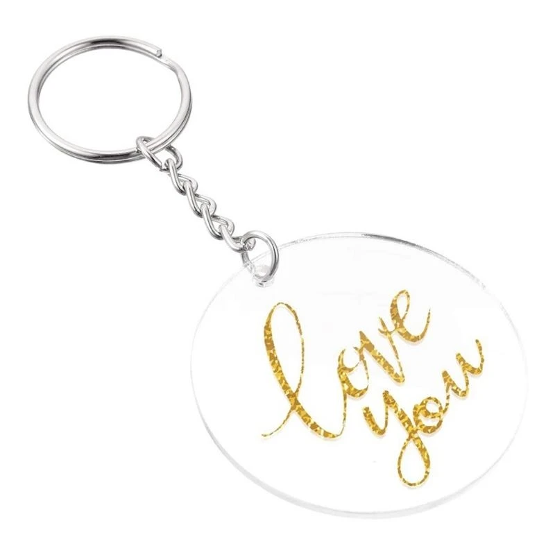 F2TD Acrylic Keychain Blanks Keychains for Vinyl Kit with Acrylic Blanks for Key Chain Rings for Craft Projects DIY Supplies