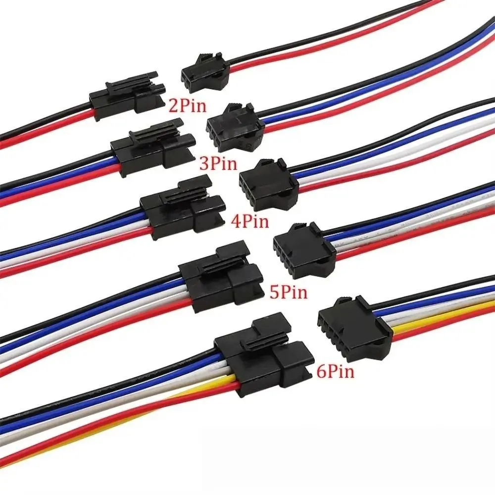 10 Pairs 2/3/4/5/6 Pin JST Connector Cable SM JST Type Male Female LED Strip Light Adapter RGB RGBW Compatible Plug Socket Cable