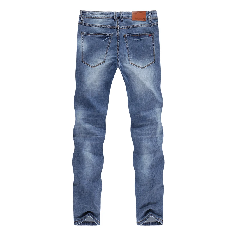 KSTUN Mens Jeans 2024 Spring Autumn Business Casual Straight Slim Fitness Elastic Blue Gentleman Trousers Cowboys Jean Hombre