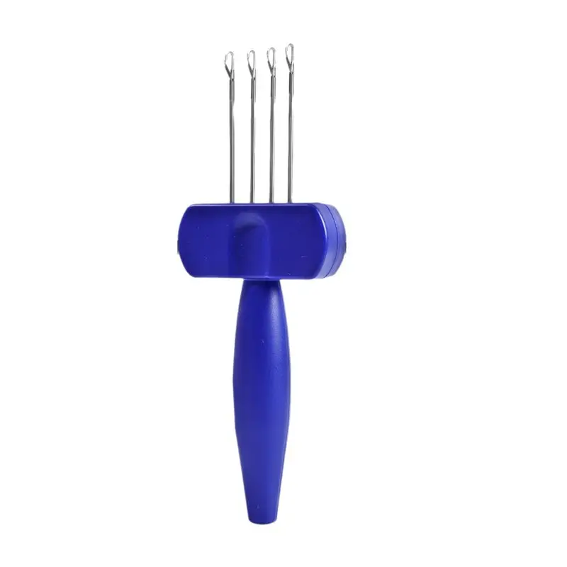 J1UL1N Edging For Binding-Off Cord Knitting Hook Needle Portable Crochetting Tool Latch Hook For Knittering Four-Head