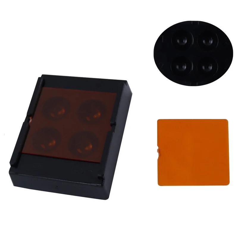 4 Holes Dental Aesthetics Resin Covered Blackout Box Oral Color Palette Blackout Box Dental Shading Placement Box Material