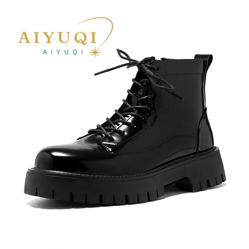 

AIYUQI Women Boots Autumn 2023 New Zipper Men Ankle Boots British Style Thick Sole Non-slip Motorcycle Boots For Men