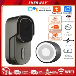 Tuya WiFi doorbell 5MP camera SmartHomeVideo Doorbell home 1080P wireless intercom doorbell mobile remote monitoring