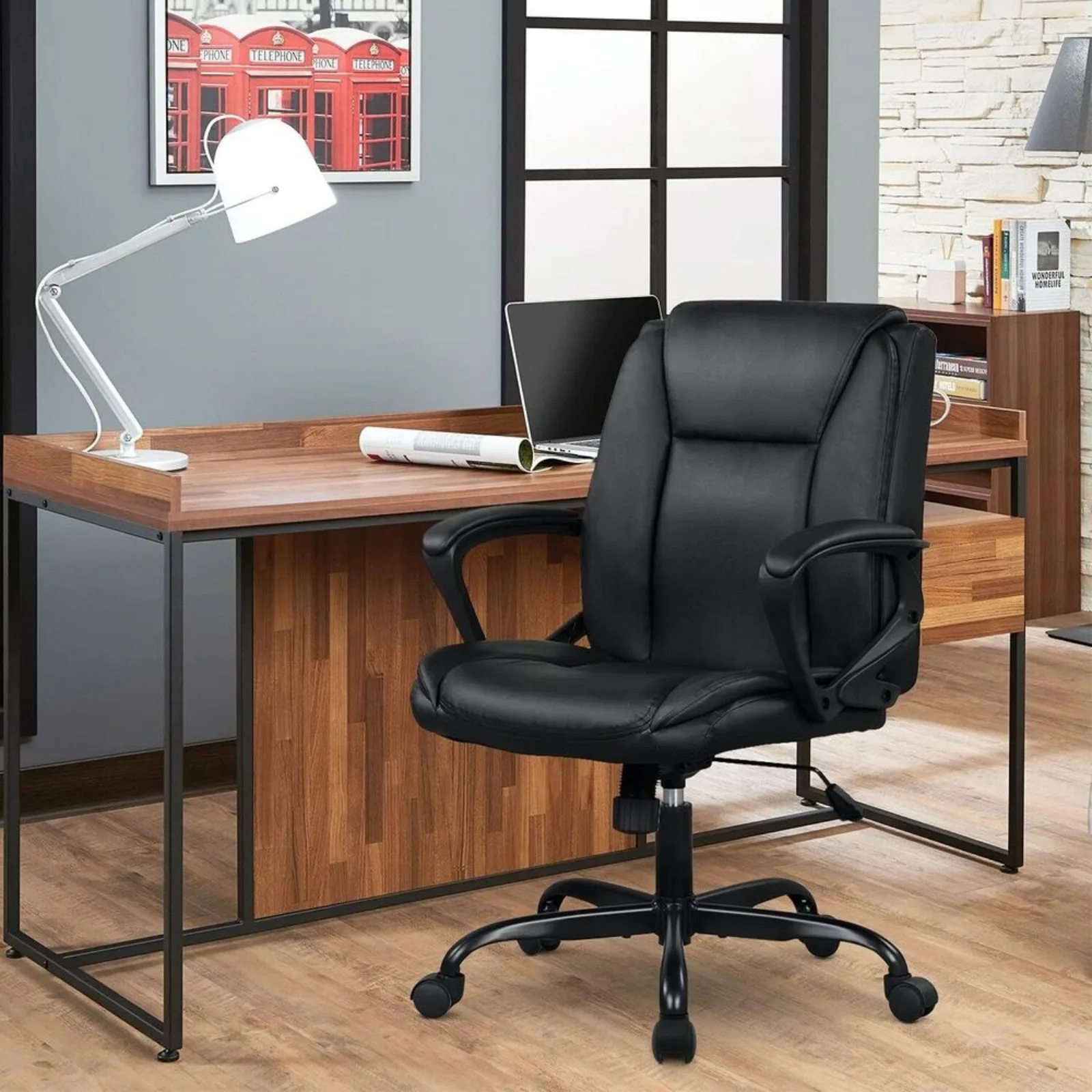 Home Office Chair Ergonomic Desk Chair PU Leather Task Chair Executive Rolling United States