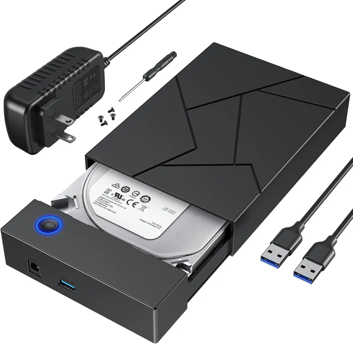 

Внешний корпус для жестких дисков USB 3.0 для SATA HDD/SSD 3.5/2.5 дюйма, до 20 ТБ, с поддержкой UASP, с адаптером питания