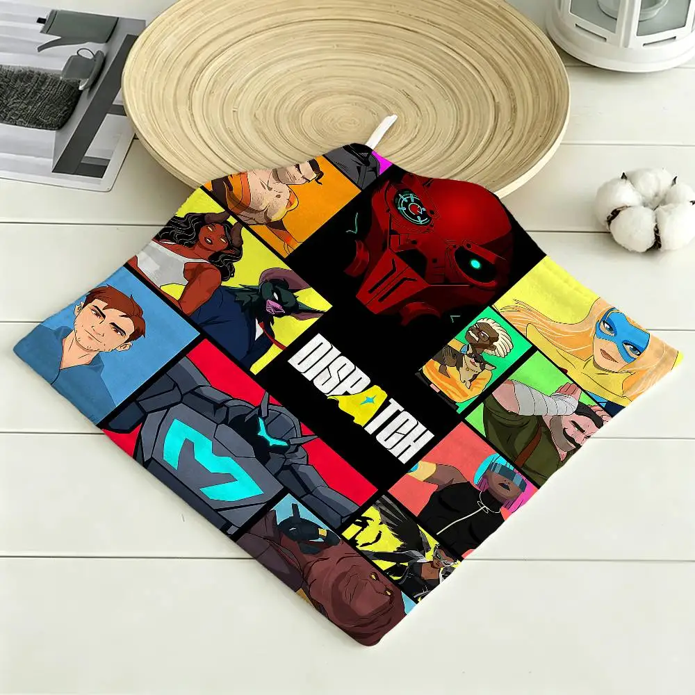 Game D-Dispatch Hanging Kitchen Towel, Polyester Cotton Fabric, Absorbent Hand Wiping Towel for Home Dormitory