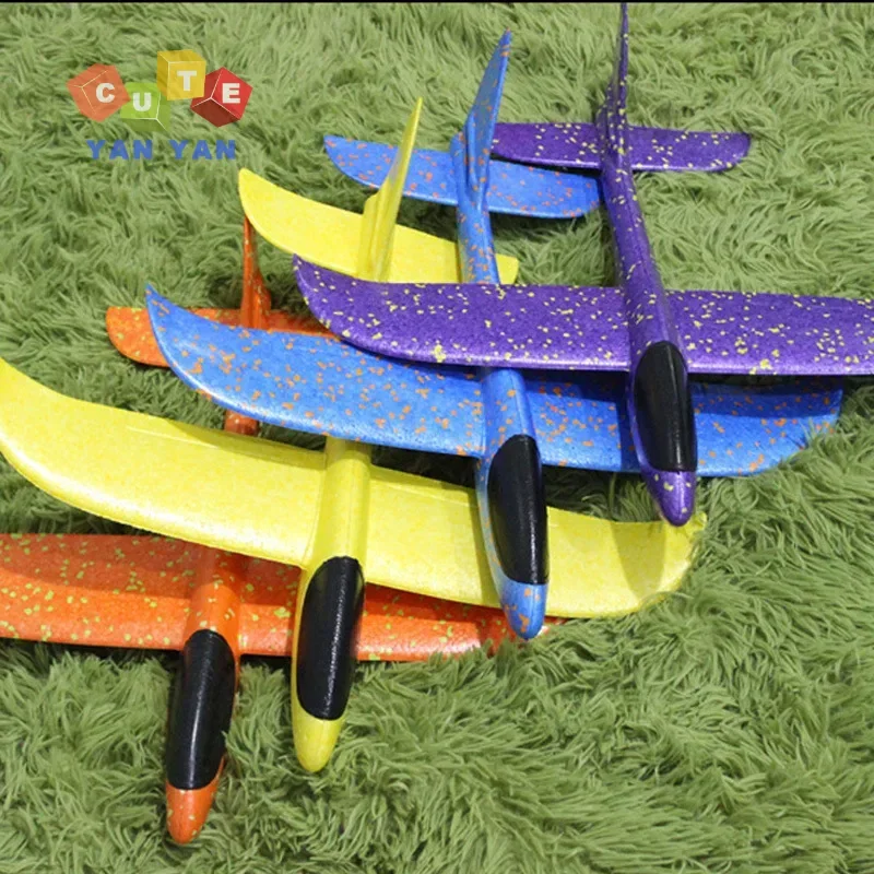 5pcs/lot EPP Foam Material Hand Throw Plane Outdoor Launch Glider Children's Gift Model Toy 48 Cm Fun Helicopter Toys Party Game