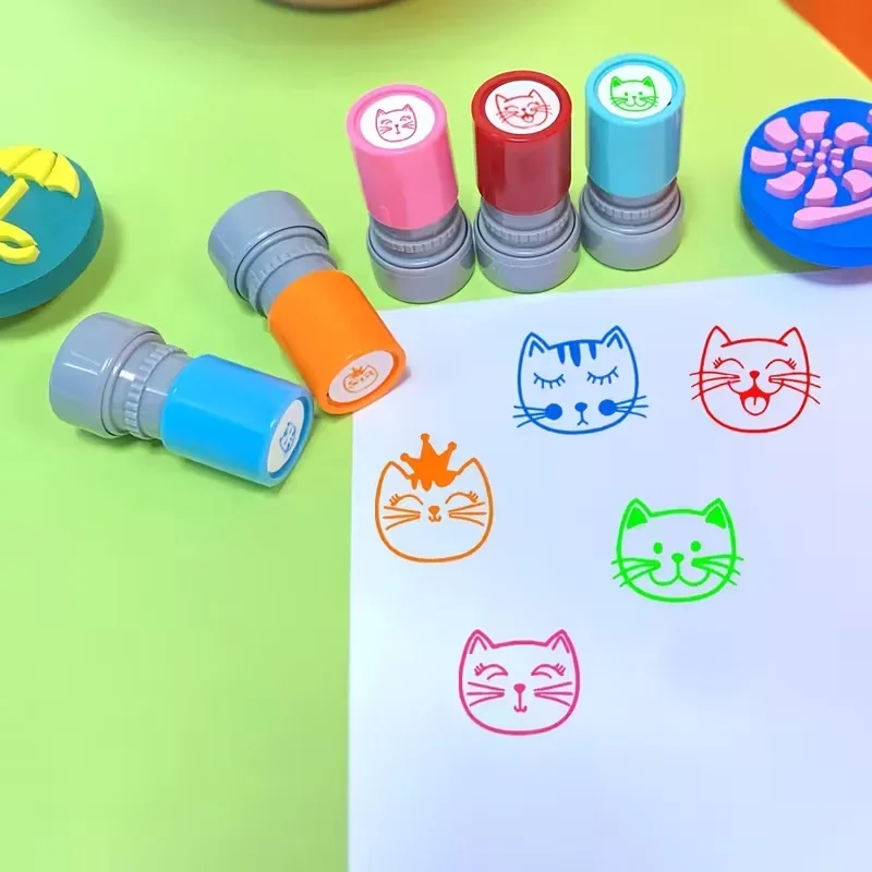 5 colored cat seals! Very suitable as a teaching tool for teachers, providing diverse positive feedback