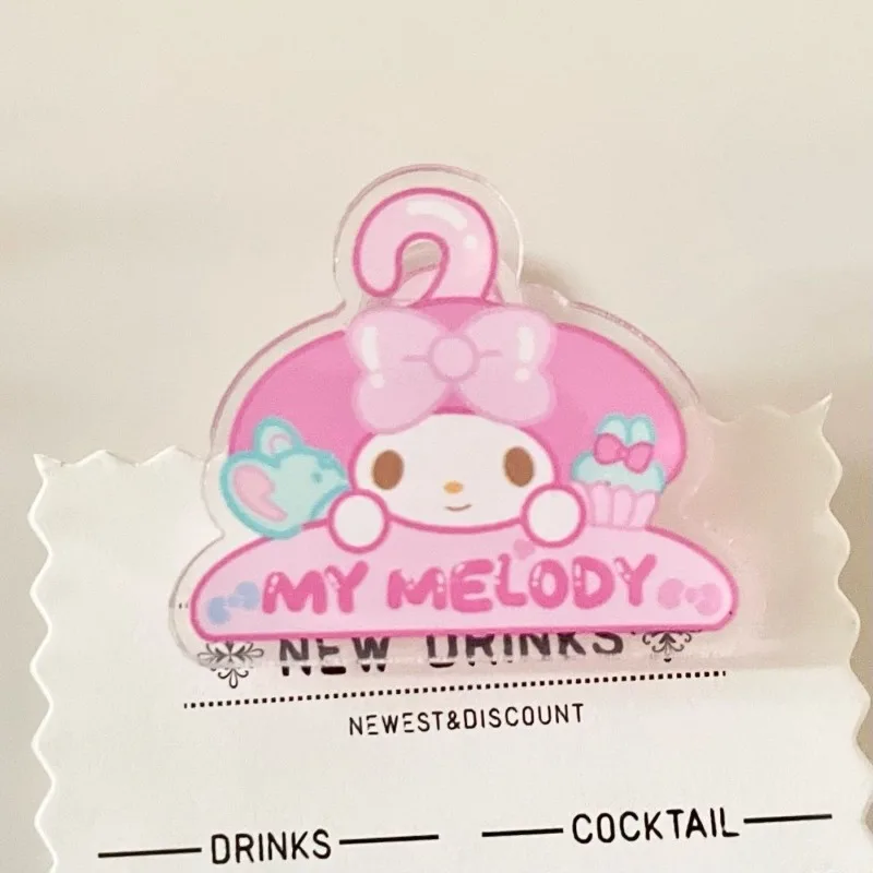 Kuromi Cartoon Acrylic Clip Lovely High-Value Memo Holder Test Paper Clamp Kawaii Desk Accessory for Girls Aesthetic Stationery